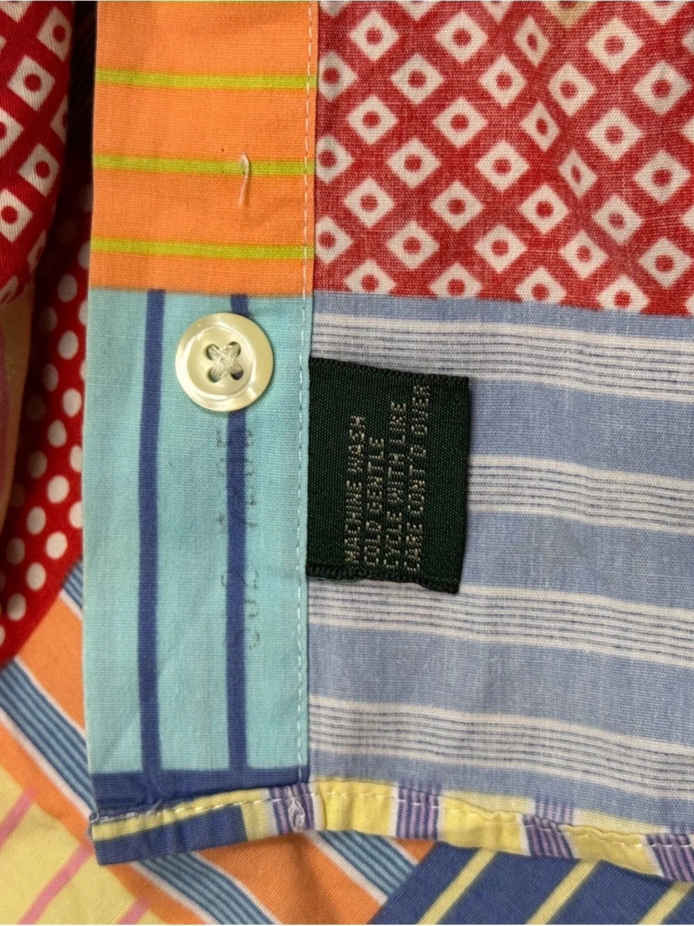 Vintage J Crew Oarsman Cotton Patchwork Plaid Button Dress Shirt Mens L Preppy